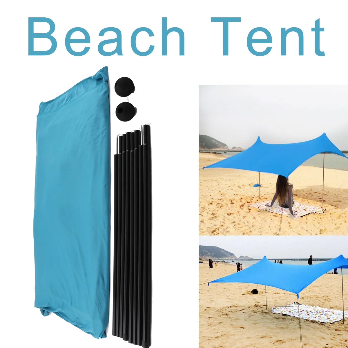 10 x 10 ft Pop Up Beach Canopy Tent with Stability Poles K31103