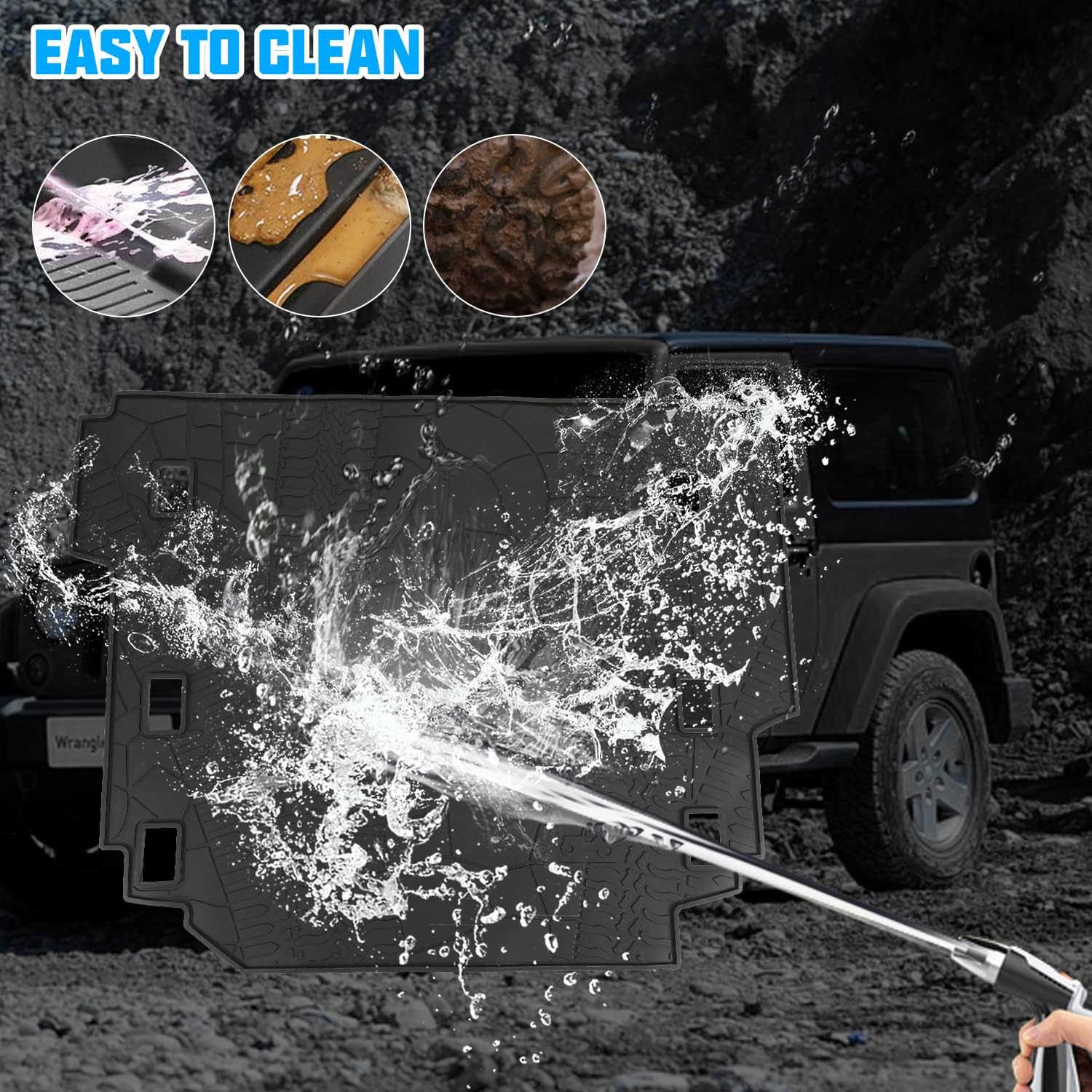 Black Rear Trunk Cargo Mat Trunk Liner Carpet M440