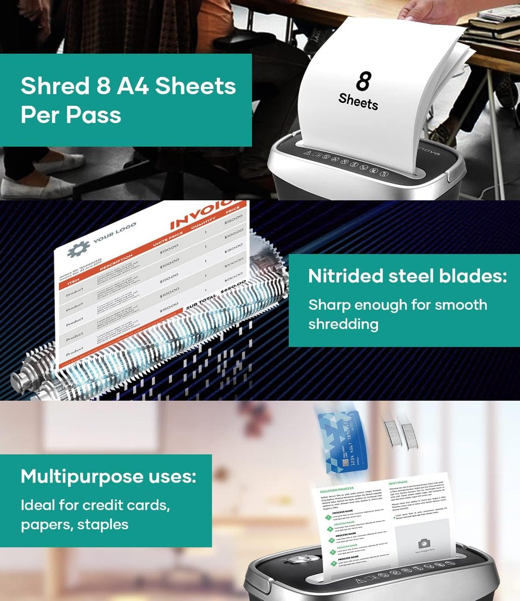 Cross-Cut Paper and Credit Card Shredder, 8-Sheet, Pack of 2 J4705