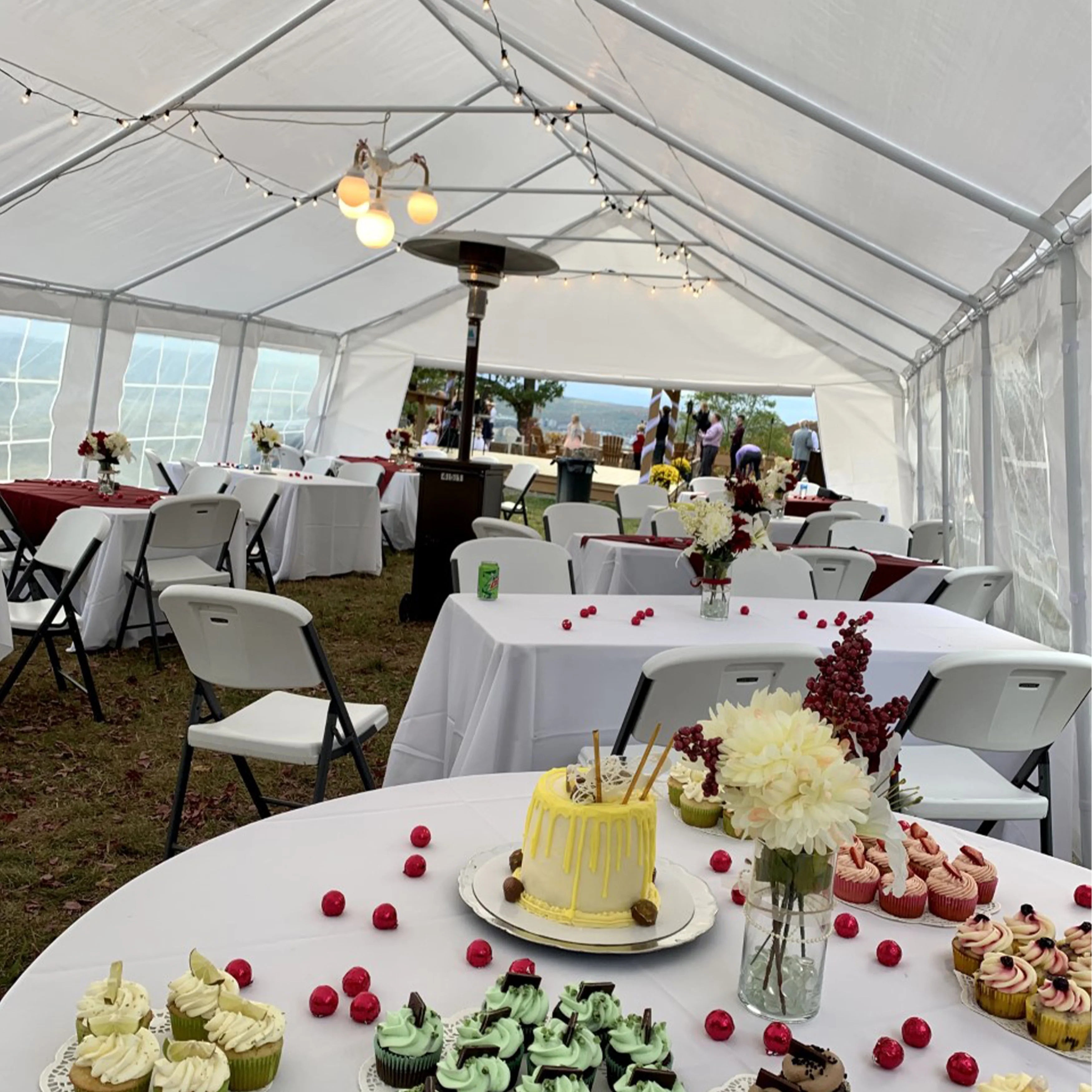 20 X 40 FT White Heavy Duty Outdoor Canopy Tent with Windows I92785