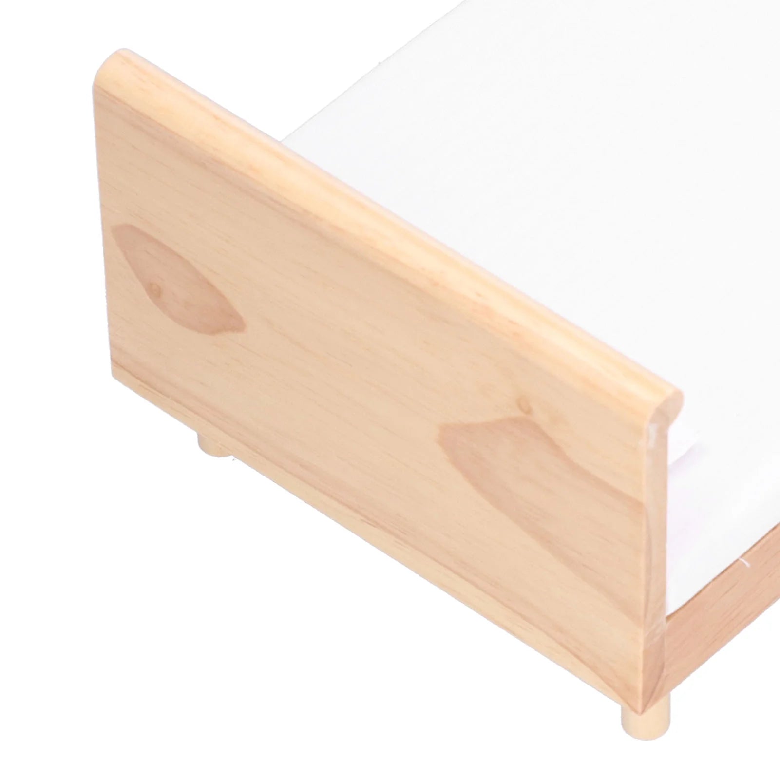 Wooden Double Bed for Dollhouse Decoration W16556
