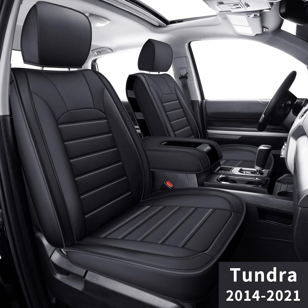 Black Rear Waterproof Faux Leather Seat Covers L162