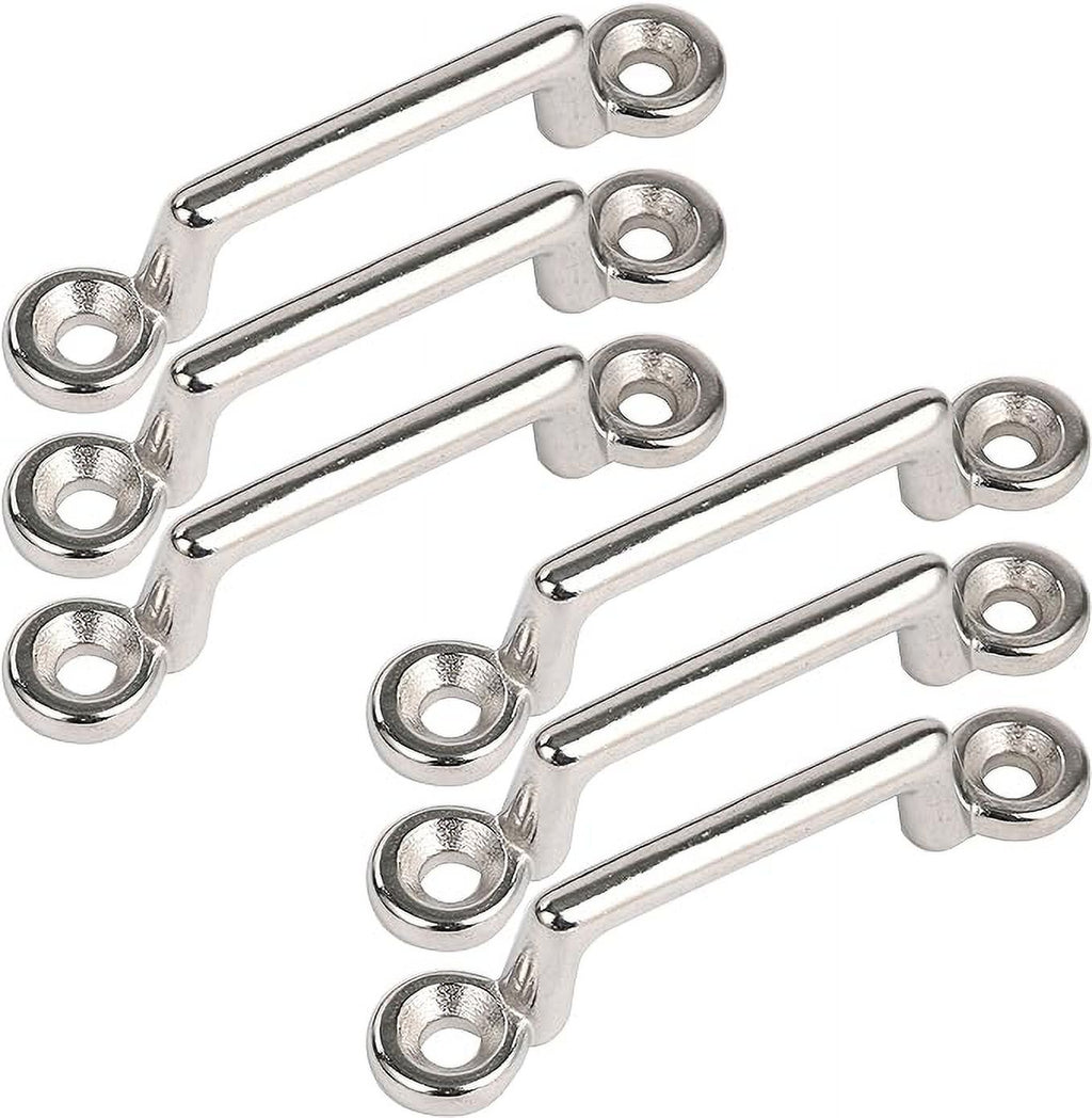 Pack of 6 Stainless Steel Bimini Top Strap, Pad Eye, Footman's Loop Y33405