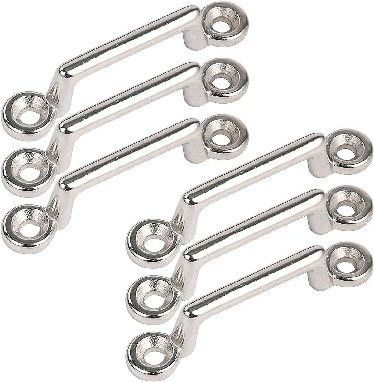 Pack of 6 Stainless Steel Bimini Top Strap, Pad Eye, Footman's Loop Y33405