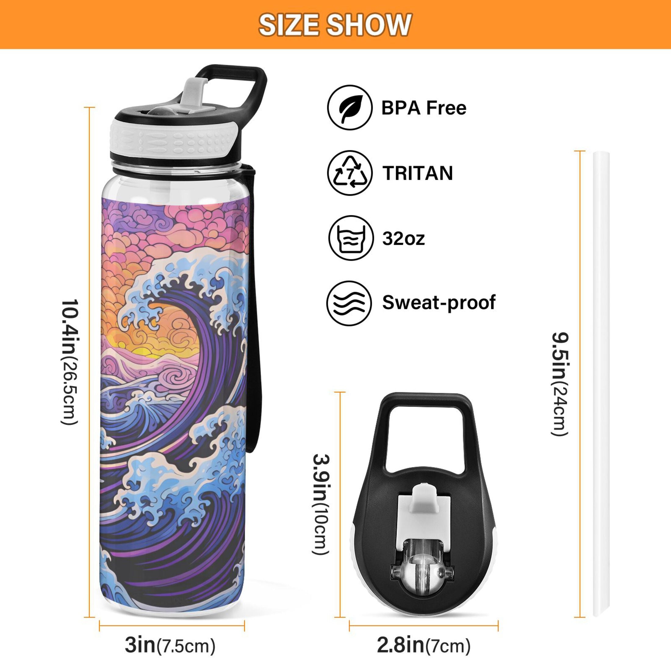 Purple 32oz Tritan Leakproof Sports Bottle K55613