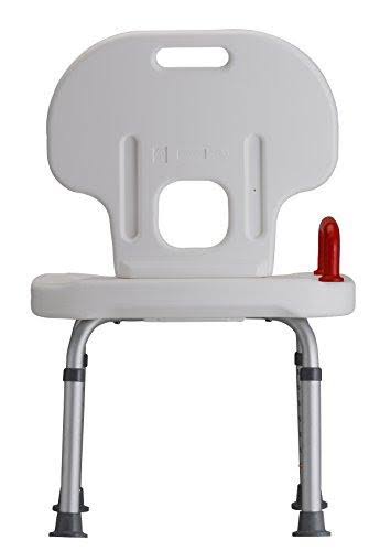 White Bath Seat with Back and Handle P965