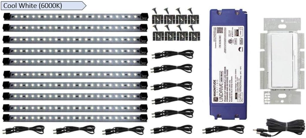 10 Panels Dimmable LED Under Cabinet Lights with 40W Transformer Y672371