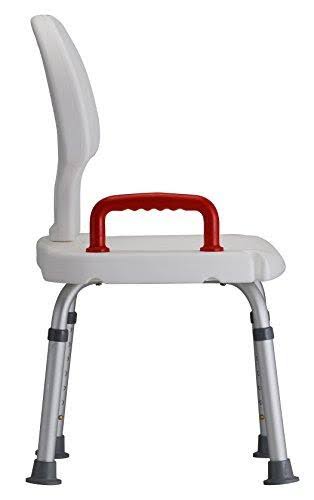 White Bath Seat with Back and Handle P965