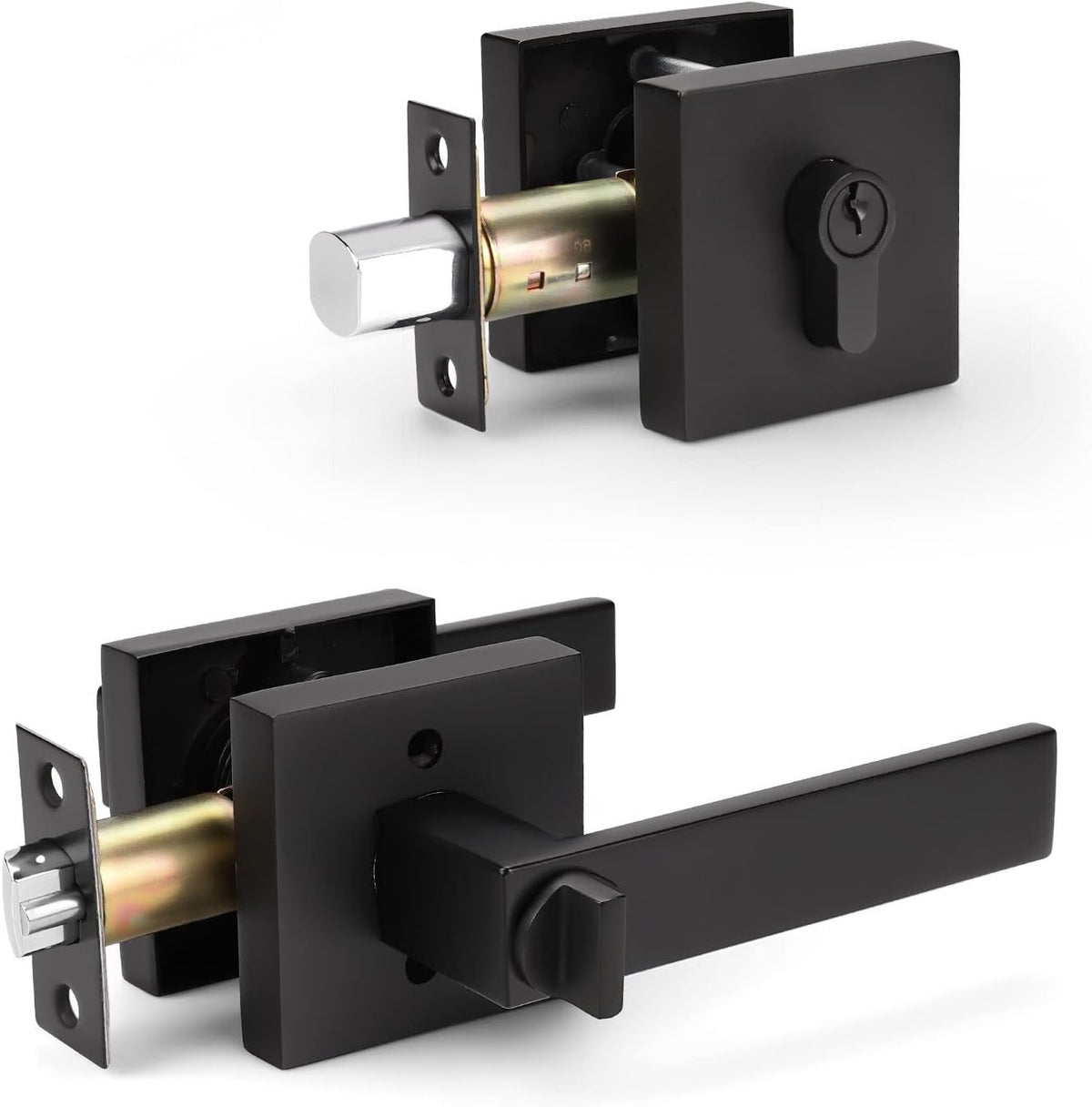 Matte Black Door Handle Set M465