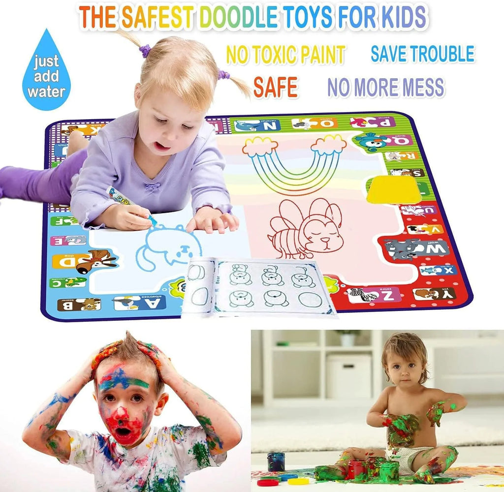 Water Doodle Mat, 30" X 30", 4 Pens, Drawing Molds Booklet Included M2443