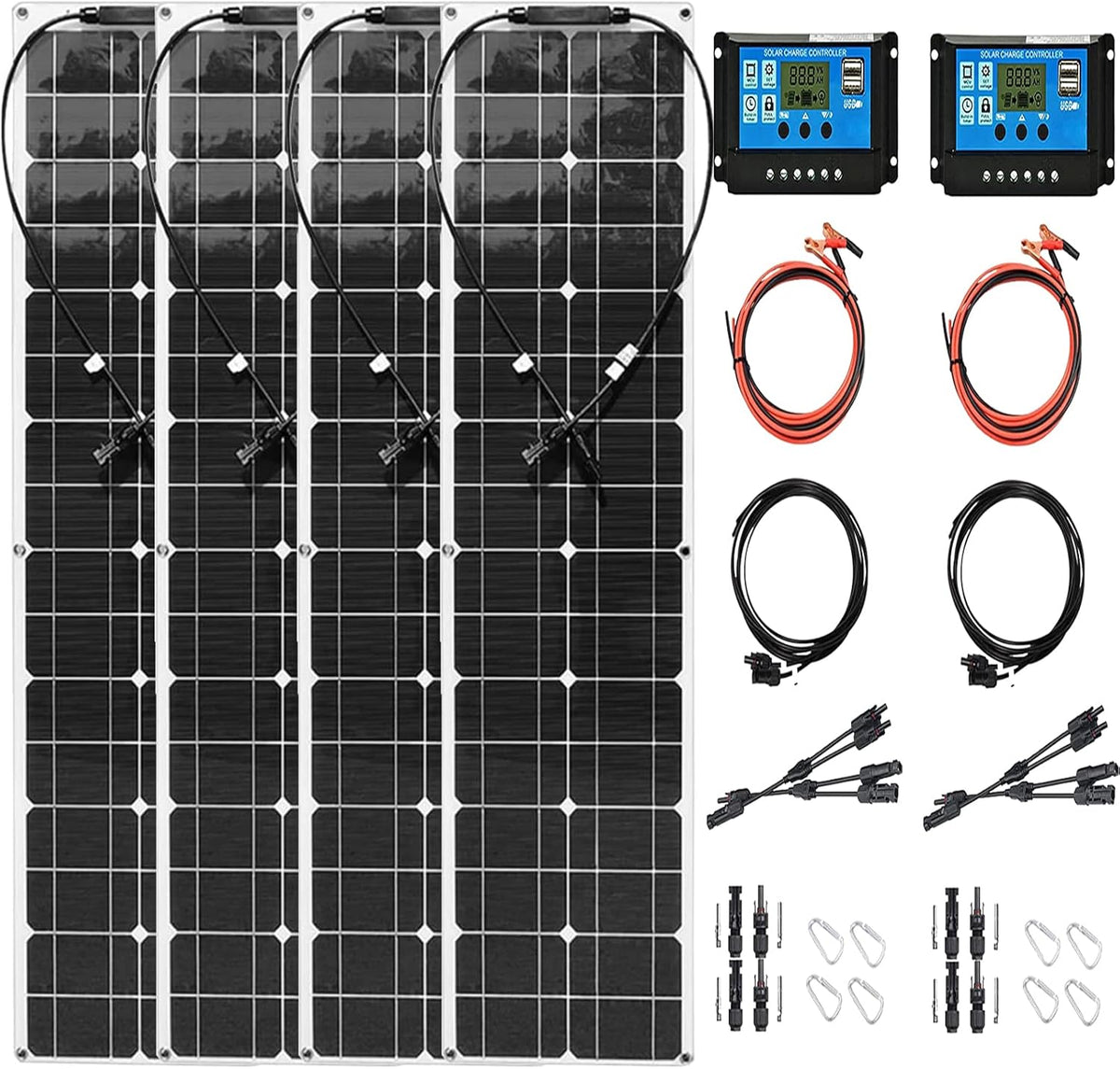 800W Flexible Monocrystalline Solar Panel Kit with 40A Controller C74007