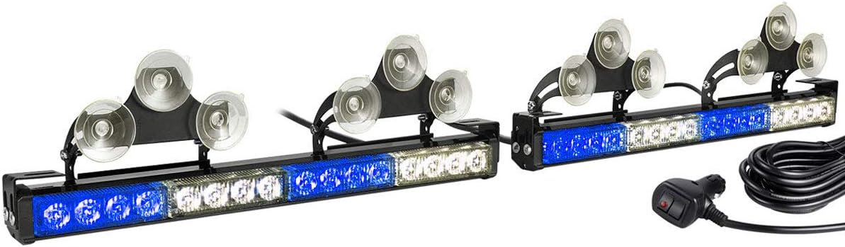 2 in 1 Amber White LED Traffic Advisor Strobe Light Bar H55118