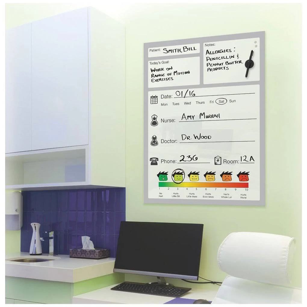 Magnetic Glass Whiteboard 24x18 W8087