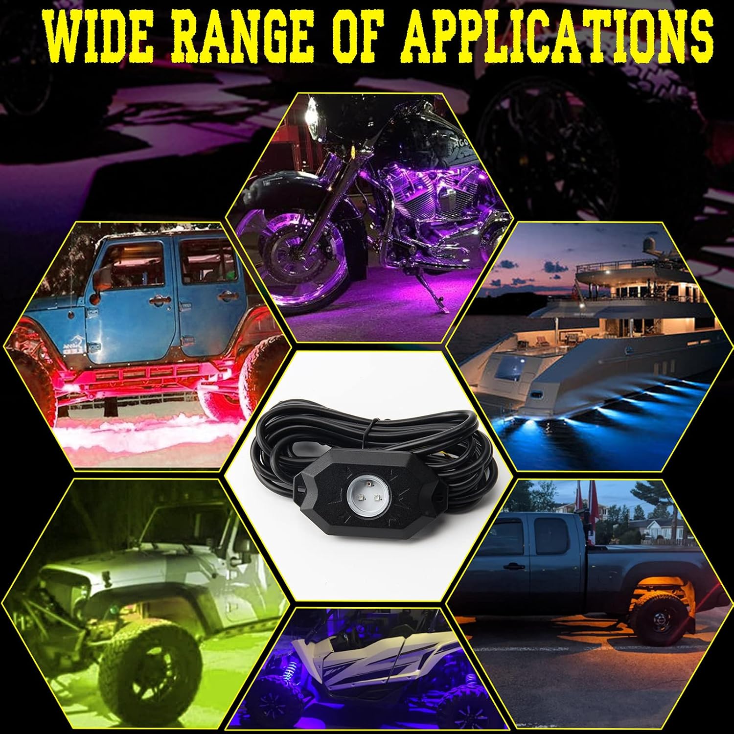 RGB LED Rock Lights with APP Bluetooth Controller B834620