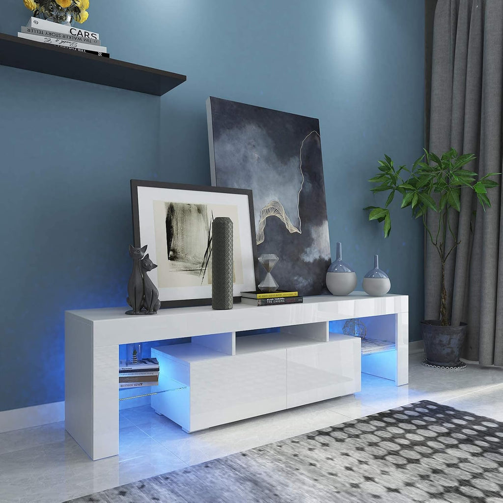 White High Gloss TV Cabinet with Storage and 2 Drawers K7228