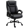 Big and Tall Executive Office Chair with High Back PU Leather, Black L593892