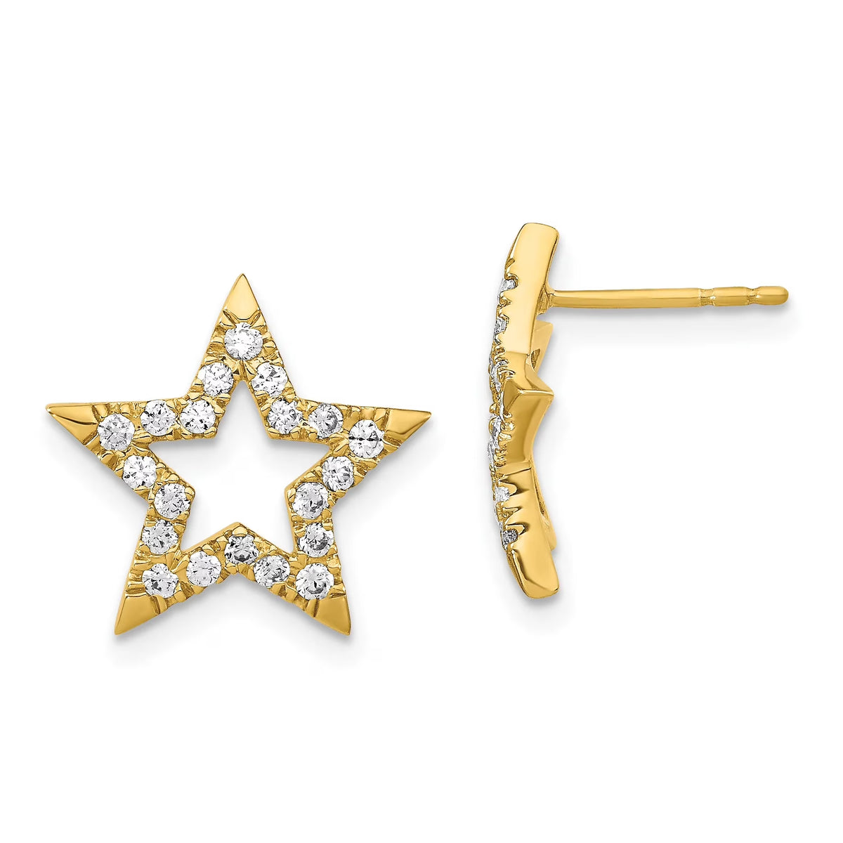 14 Karat Two-Tone Lab Grown Diamond and Created Pink Sapphire Earrings T997