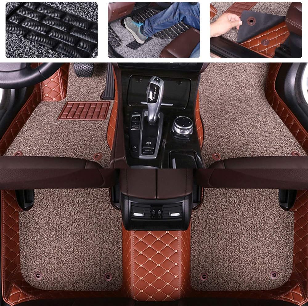 Double Layer Pu Leather & PVC Non-Slip Car Floor Mats D169