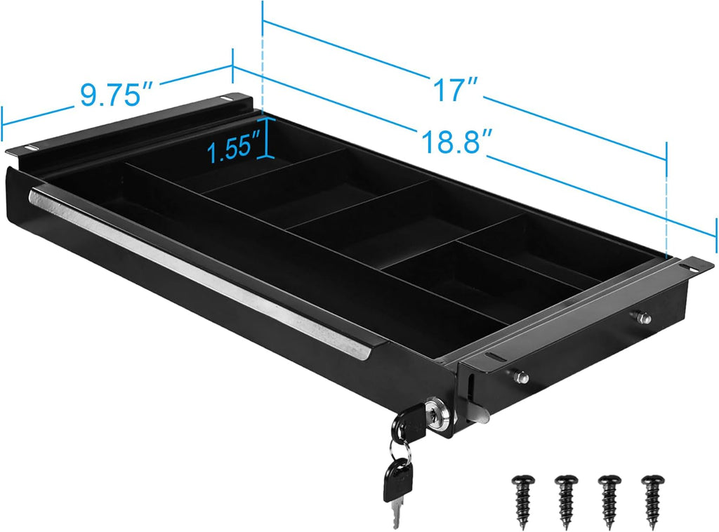 Under Desk Pull-Out Drawer with Lock Metal Pencil Drawer I3562