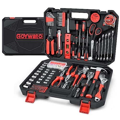 287PCs Hand Tool Set with Hammer, Pliers, Ratchet Wrench, Socket, Portable Tool Box J434017