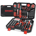 287PCs Hand Tool Set with Hammer, Pliers, Ratchet Wrench, Socket, Portable Tool Box J434017