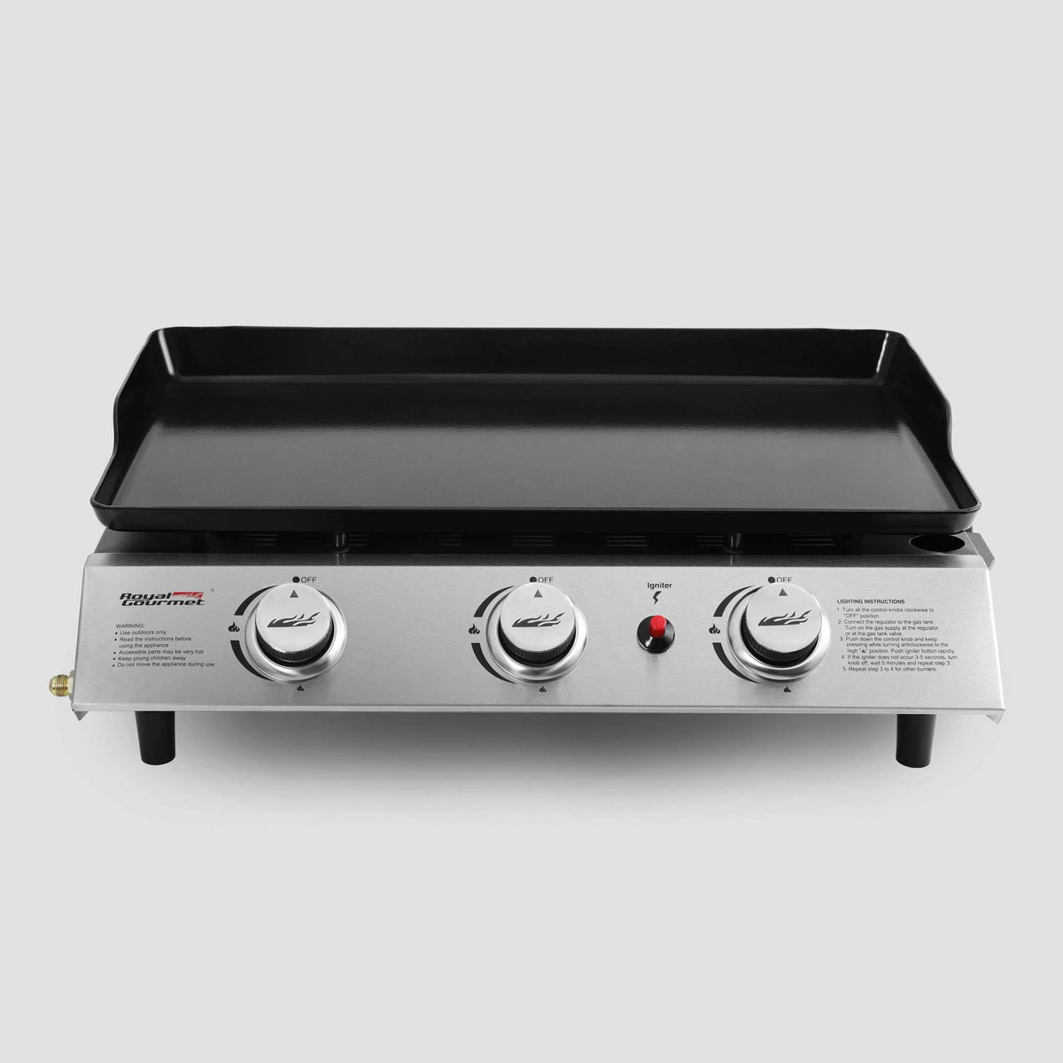 Portable 3-Burner Propane Gas Grill Griddle Q333