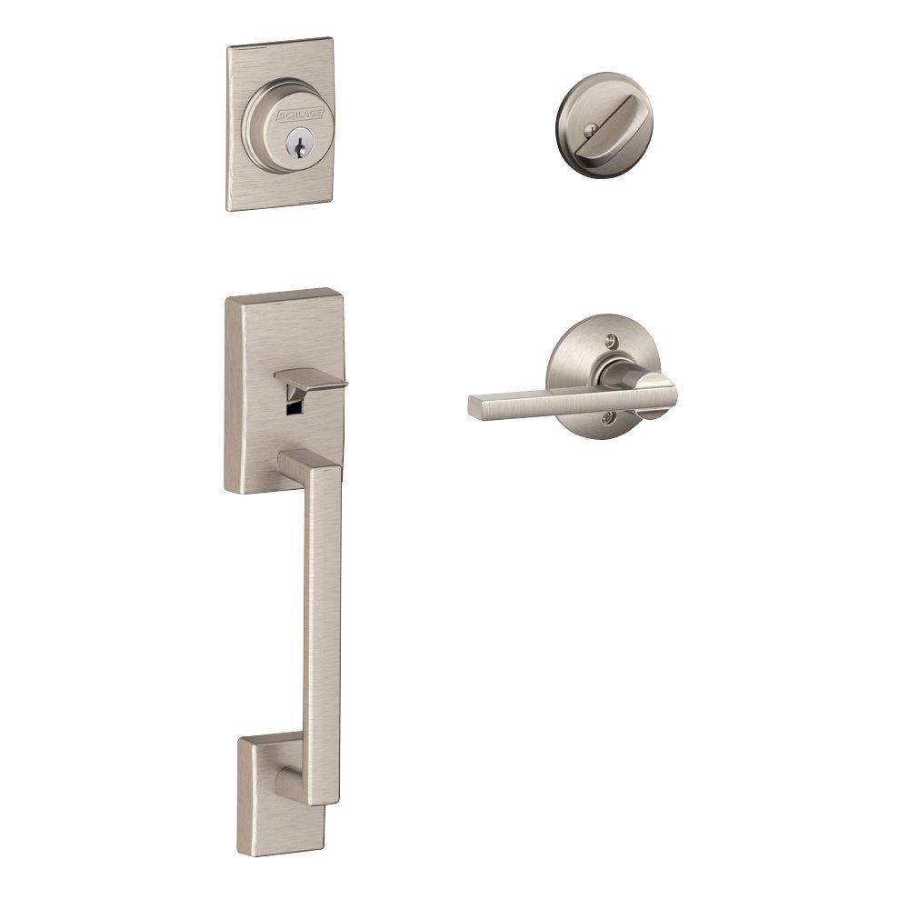 Satin Nickel Single Cylinder Handleset Lever O876577