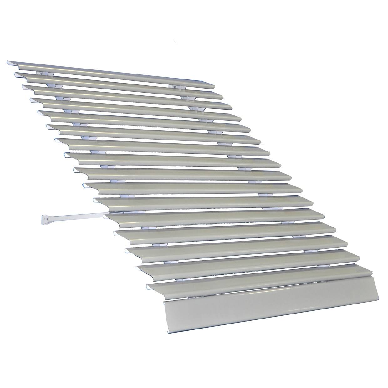 84-in Wide x 21-in Projection Grey Solid Fixed Window Awning C809