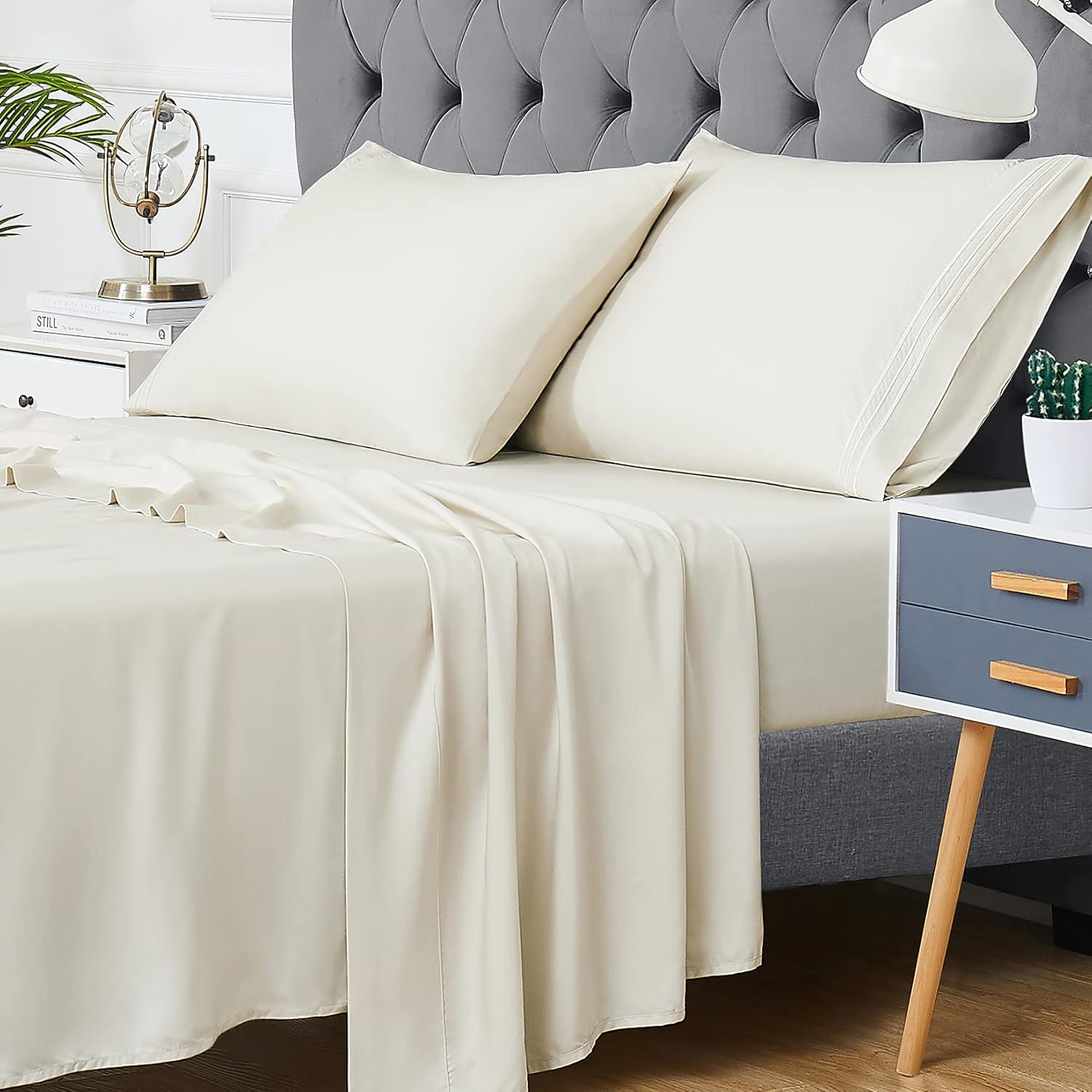 Teal Queen Size 4 PCS Bamboo Sheet Set N259810