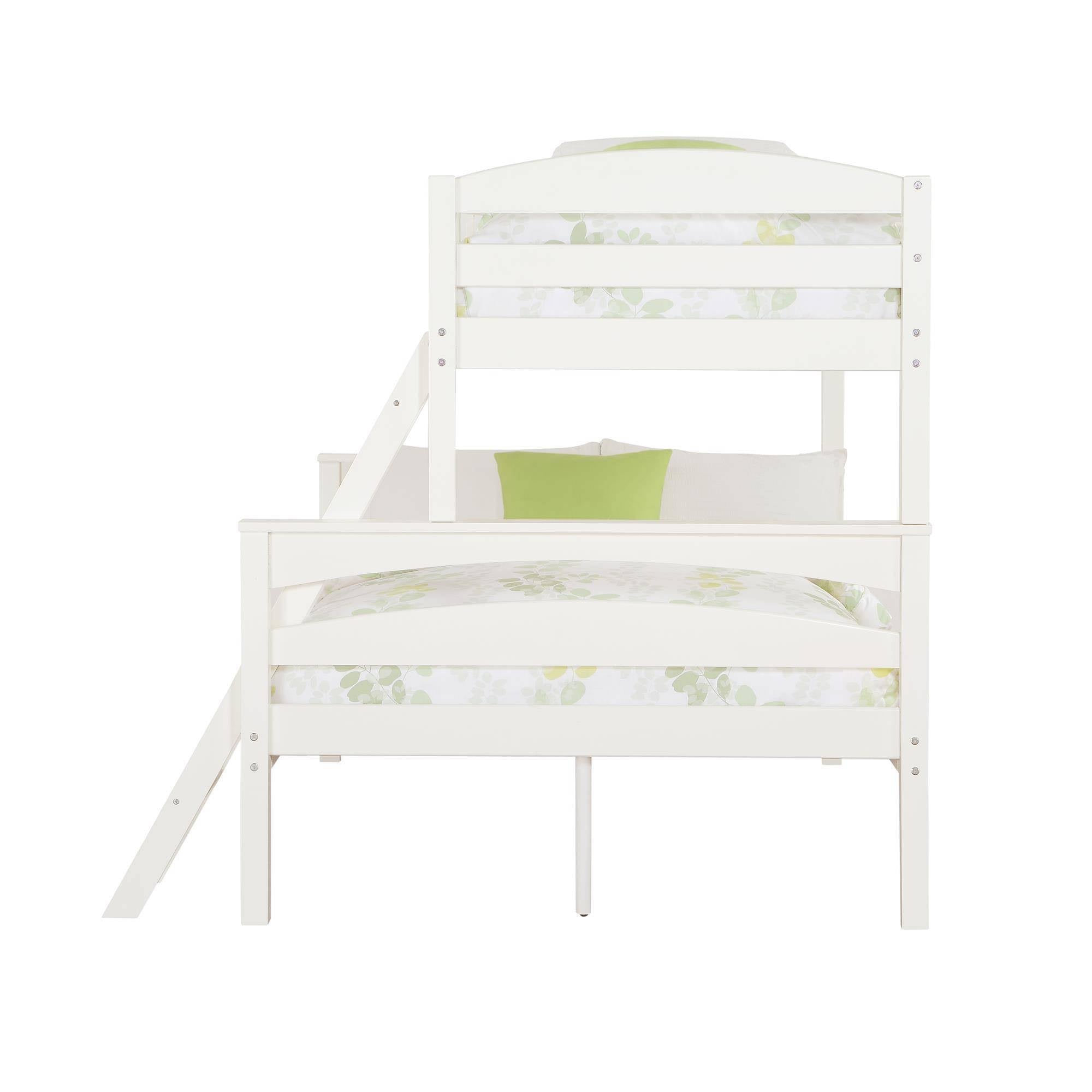White Twin Over Full Wood Bunk Bed Frame G520