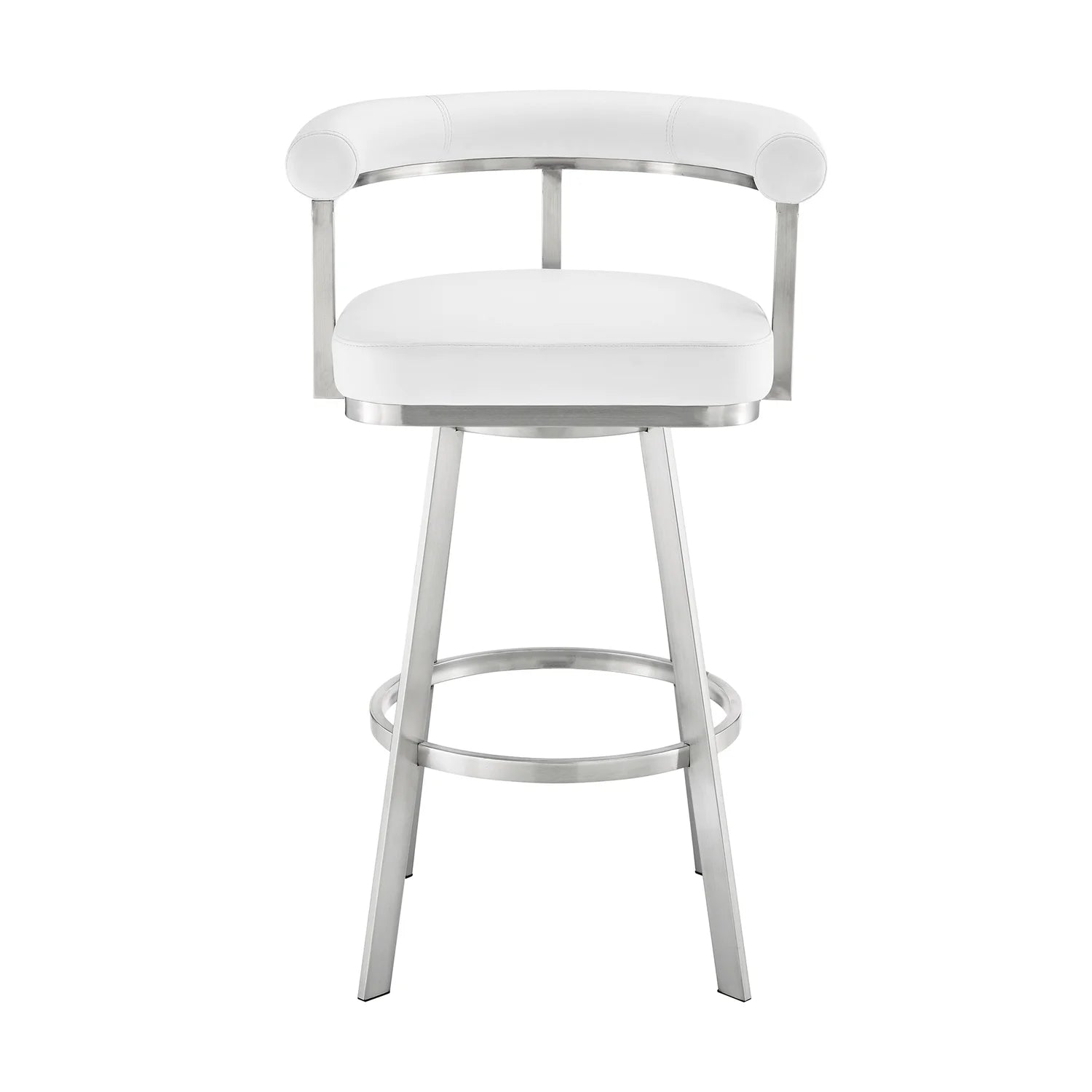 White/Chrome Swivel Counter Stool V32501