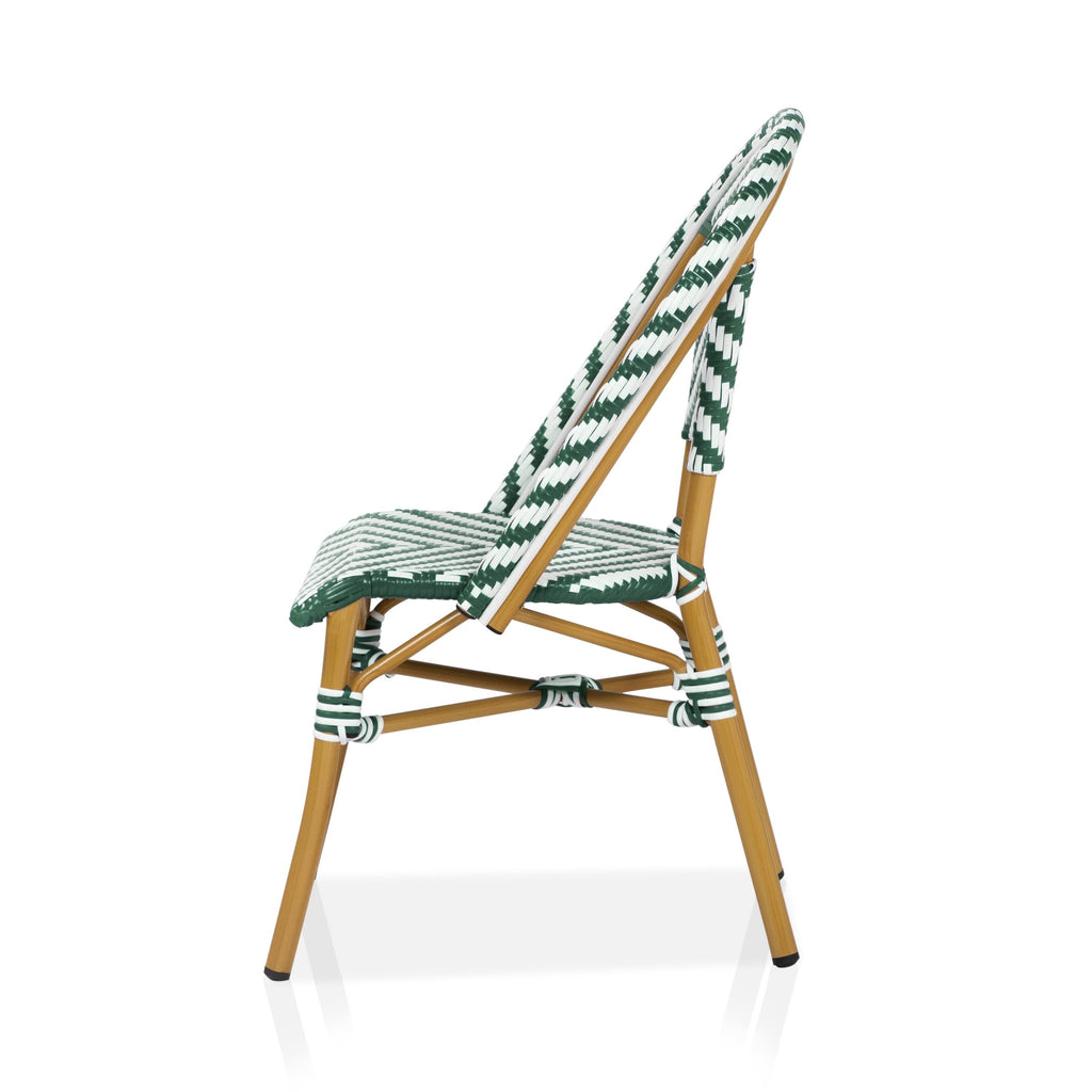 Grey Chevron Patterned Wicker Patio Chair C46423