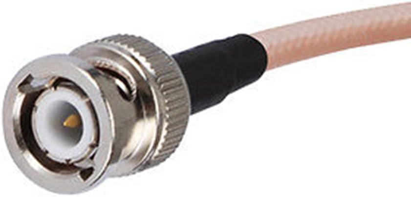 BNC Male Right Angle to BNC Male STR8 Low Loss Coax RF Cable Pack of 2 F3381