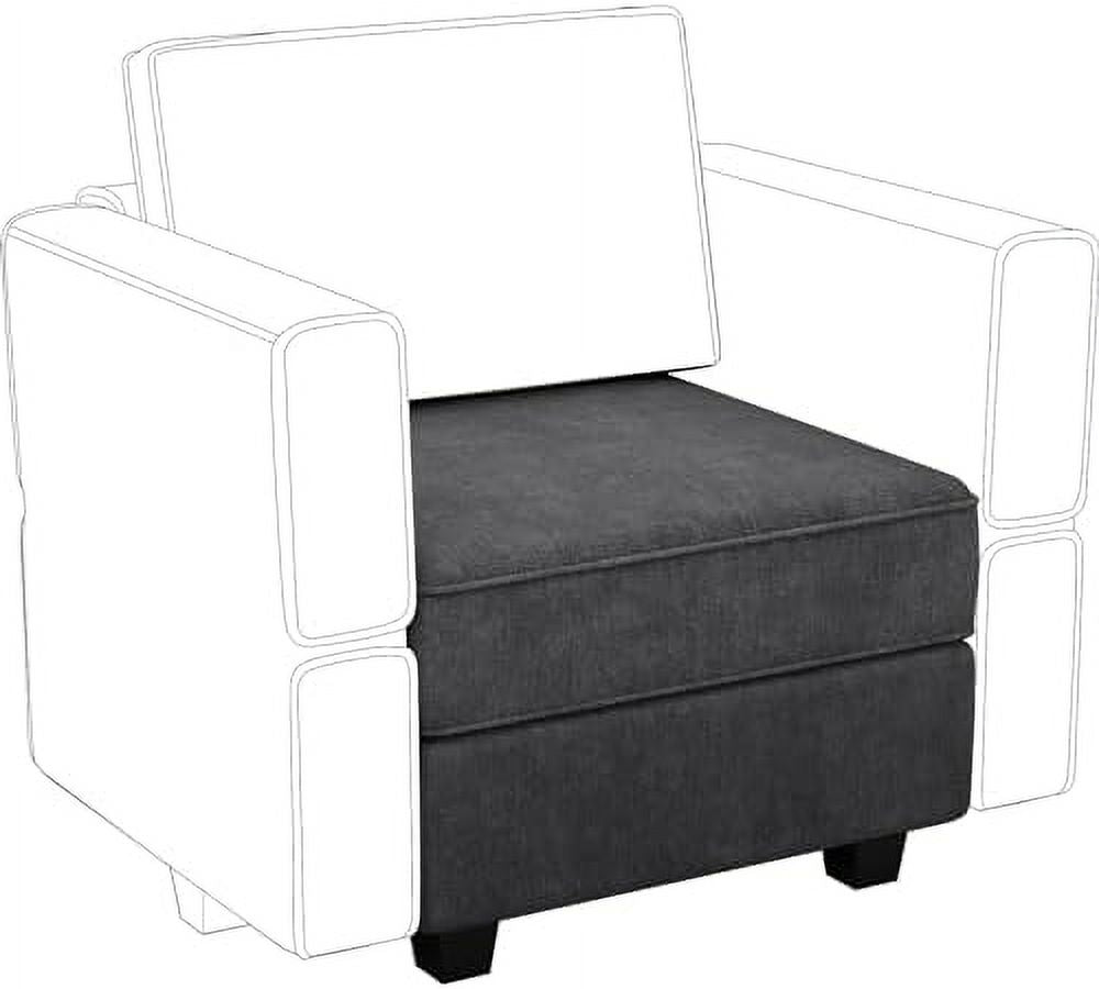 Black Fabric Modular Sectional Sofa with Ottoman N4719