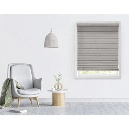 Cordless Faux Wood Blinds, Graystone, 54.5x48 B988