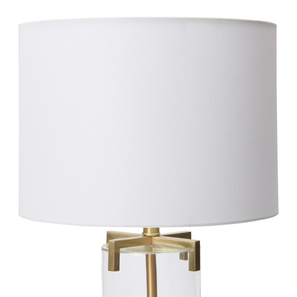 26.5" Brushed Gold Glass Table Lamp A83841
