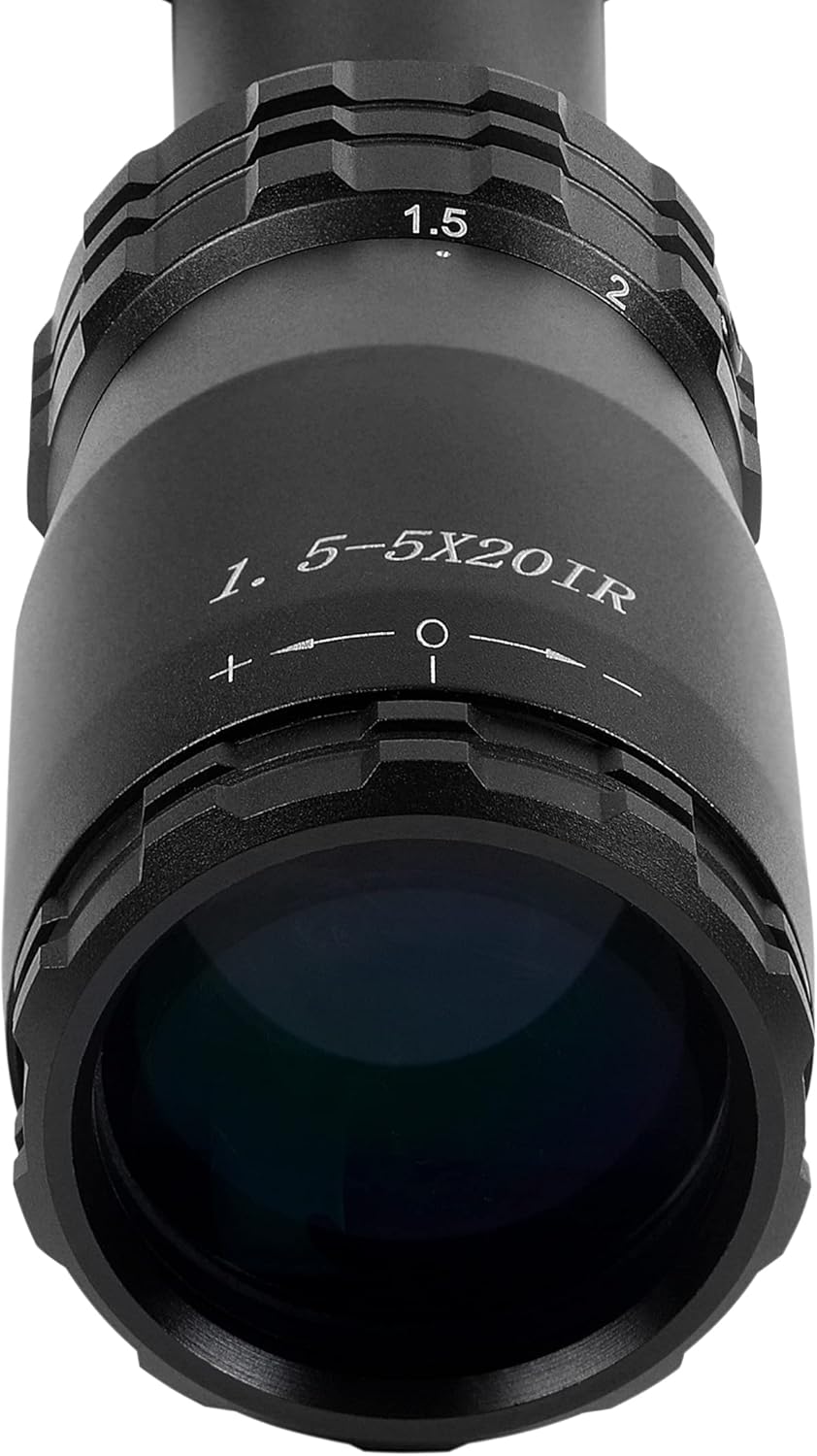 1.5-5X20mm 1-inch Tube Rifle Scope with Green and Red Illumination Reticle A57053