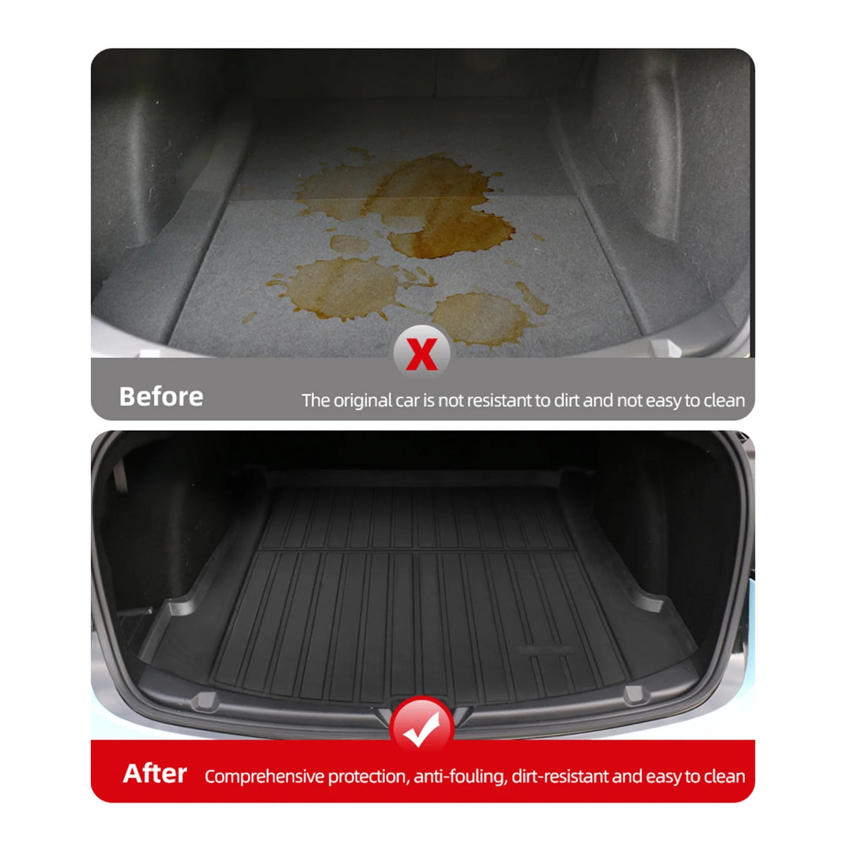Black Injection TPE Waterproof Trunk Liners T264