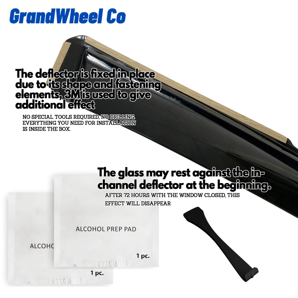 Smoke Tinted in-Channel Side Window Vent Visor Deflectors Rain Guards 4 pcs B41738