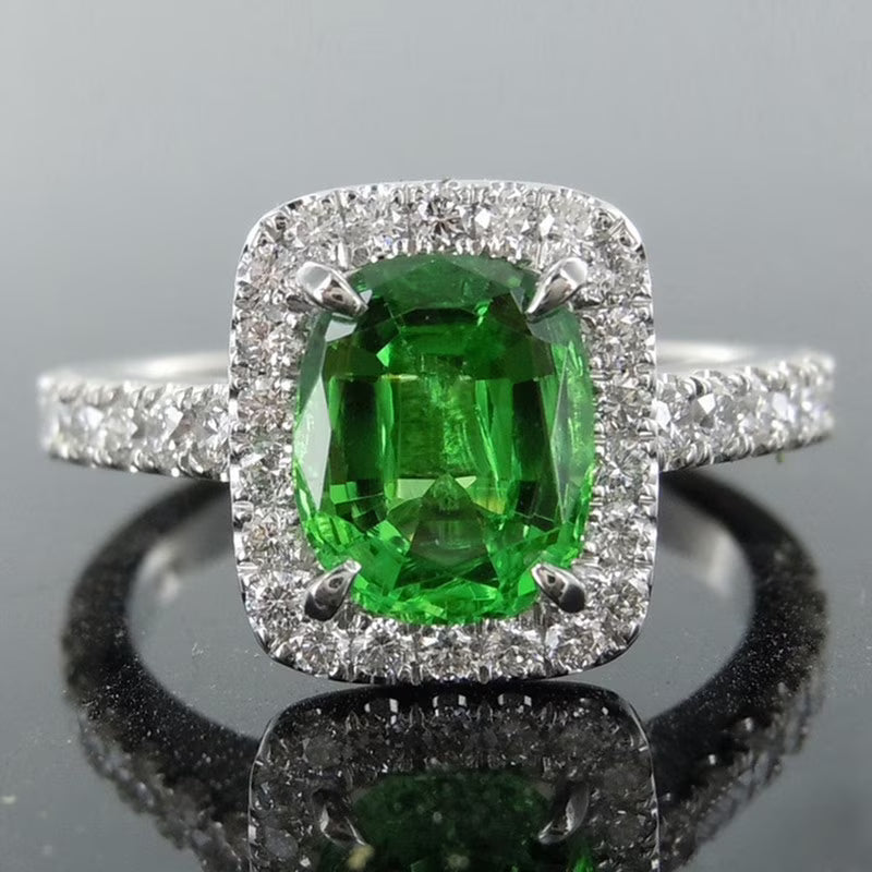 14K White Gold Halo Engagement Ring R26298