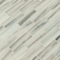 2 in. x 6 in. Subway 11.81 in. x 11.81 in. x 8mm Glossy Glass Mesh-Mounted Mosaic Tile Y95914