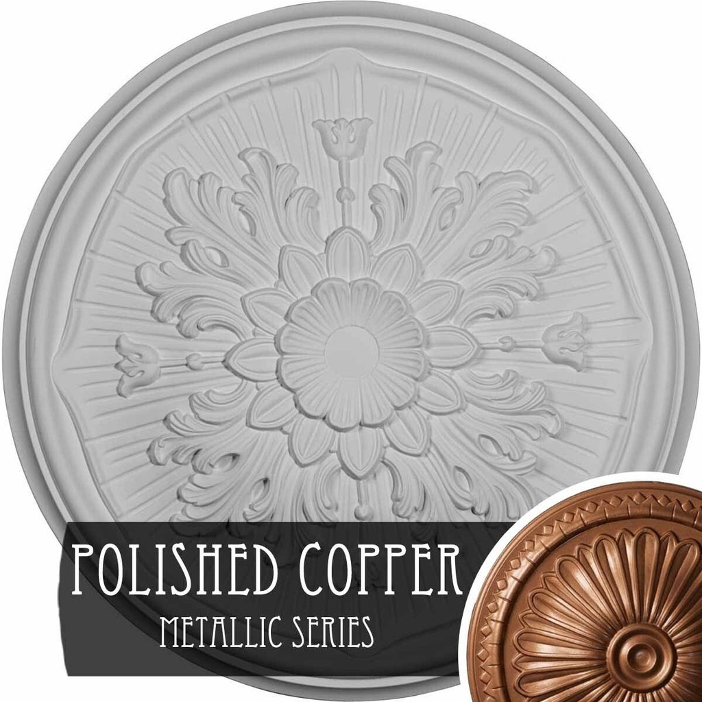 Hand-Painted Polished Copper Ceiling Medallion A5617