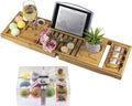Bamboo Bathtub Caddy Tray with Book & Wine Holder, Expandable, Pack of 2 I463430