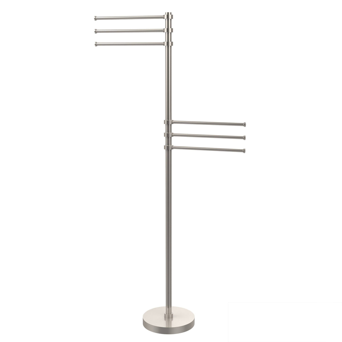 Satin Nickel Towel Stand with 6 Pivoting 12-in Arms K178