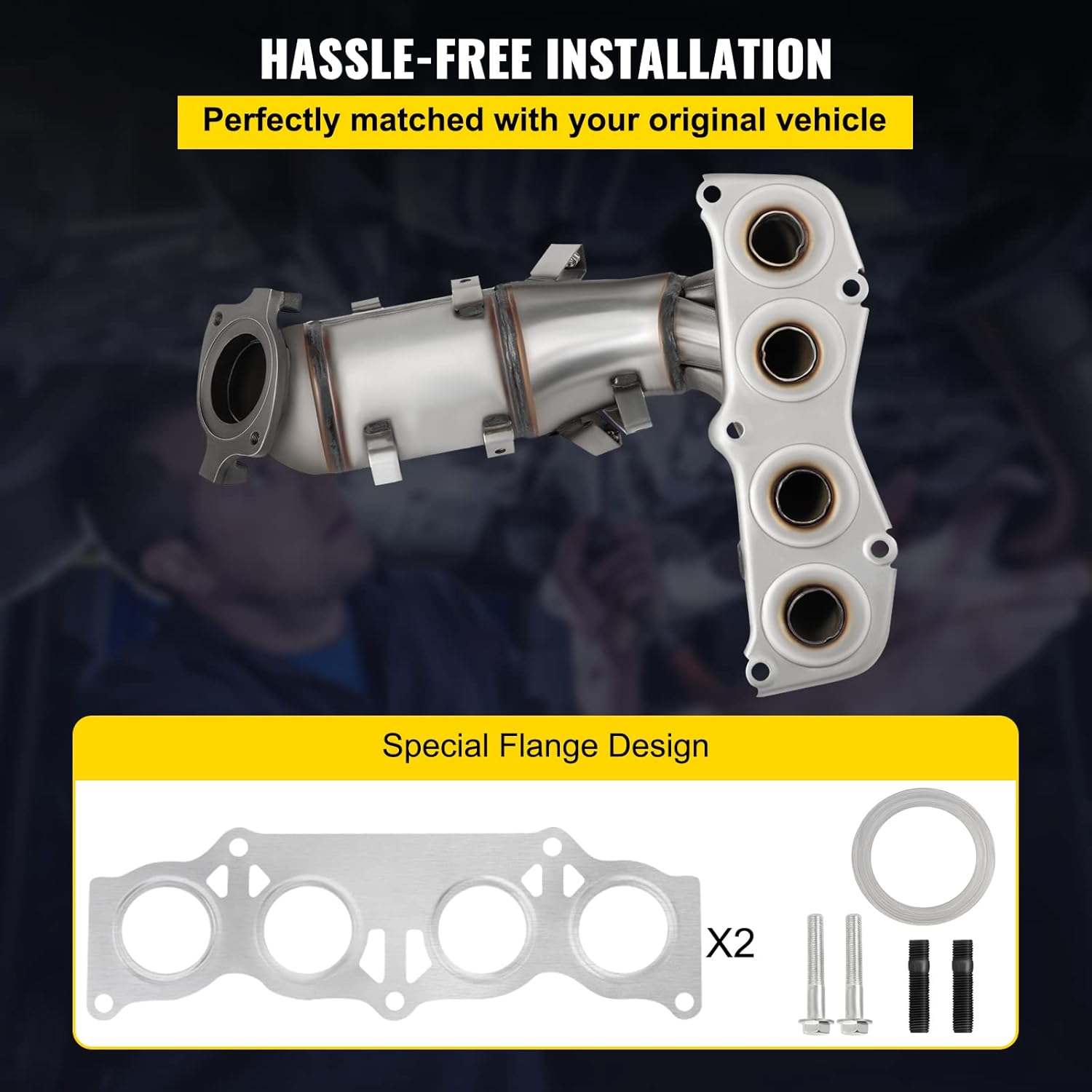 Catalytic Converter Stainless Steel with Gasket Kit Exhaust Manifold T9968