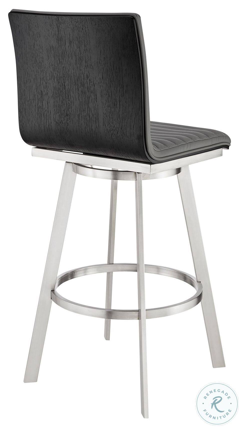 Gray Faux Leather Swivel Counter Height Stool O337868