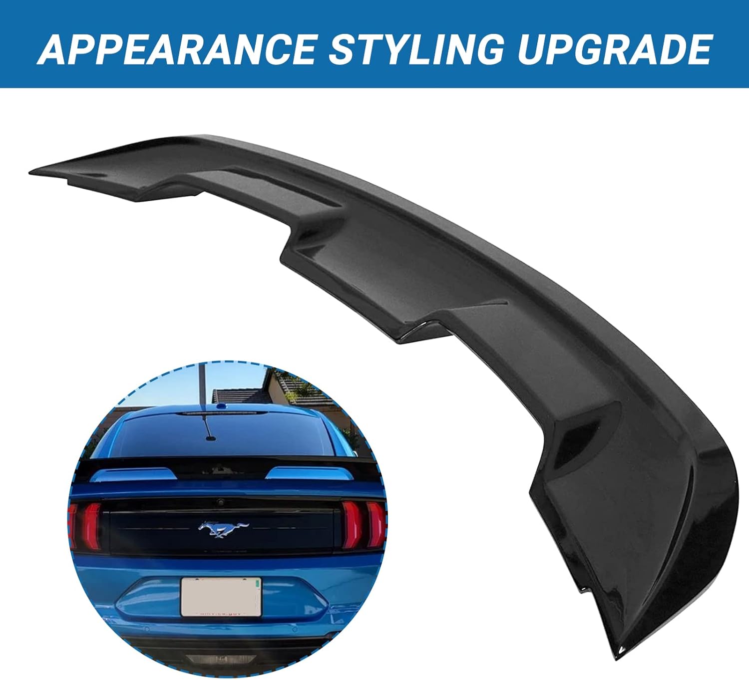 Glossy Black Rear Spoiler Wing for Mustang Coupe W649