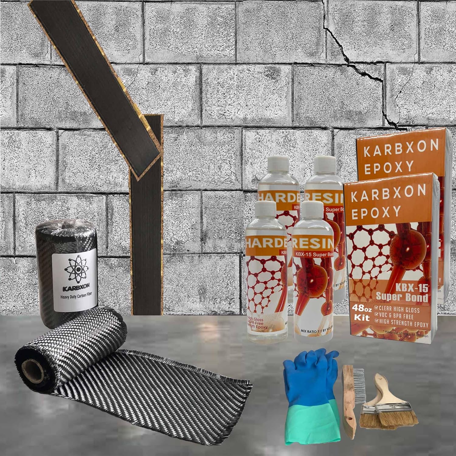 50 ft Carbon Fiber Wall Crack Repair Kit Z734