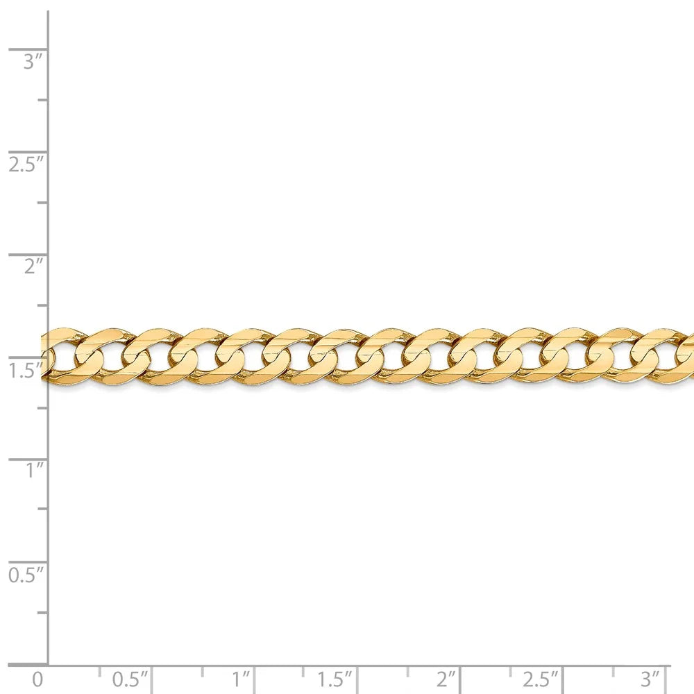 14kt Yellow Gold 22 inch Open Concave Curb Chain with Lobster Clasp L828773