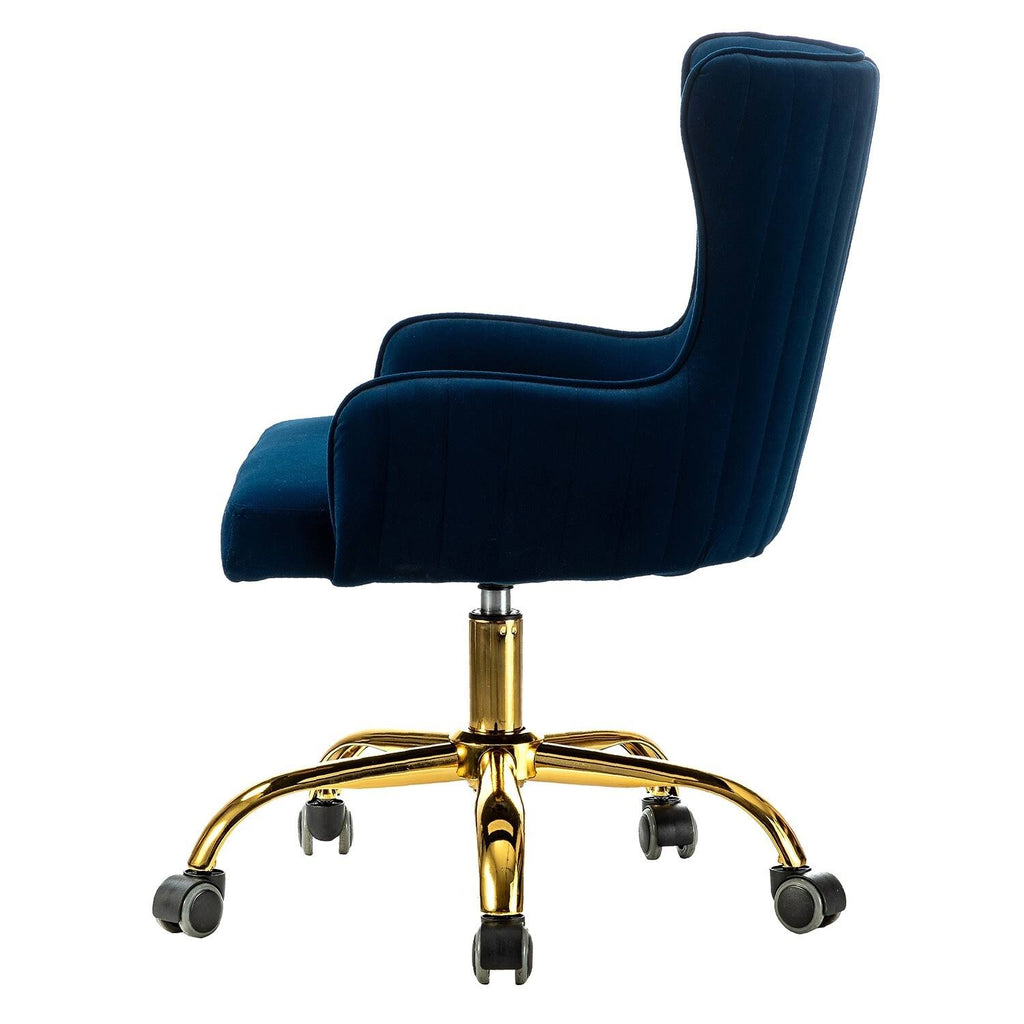 Blue Task Chair with Golden Base J12368